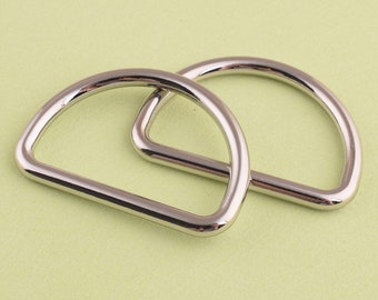 4 piezas 40mm d anillo metal d-anillos plata d círculo grande d-anillo para la fabricación de bolsos o correas