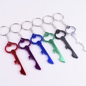 Bottle Opener Sleutelhanger, 12cm Key charme Metalen Aluminium Fles Opener Tools Met Split sleutelhangers, zwart / zilver / rood / groen / blauw lanyards