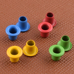 Ögljor, Gul/röd/grön/blå 2,5 mm Mini mässingsöljetter, Små runda metallöljetter för skobälte, läderbearbetning.