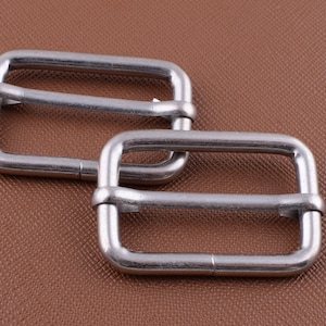 Boucles de courroie de curseur,1 1/4&#39;&#39; boucles de ceinture argentée,32mm Métal Réglable Rectangulaire Center Bar Connector boucles pour le matériel sac à main 6 pcs