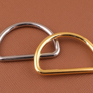 10 Pcs Gold/silver d ring,32mm metal d-rings d loop rounding d ring d circle for Webbing Belt Purse Craft Making Hardware