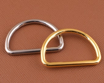 10 stuks goud/zilver d ring, 32mm metaal d-ringen d lus afronding d ring d cirkel voor singelband riem tas ambachtelijke maken van hardware