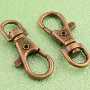 swivel clasps 10 pcs 1/3 inch bronze Keychain metal Key Ring With  Lobster Clasps swivel snap hook swivel clasps