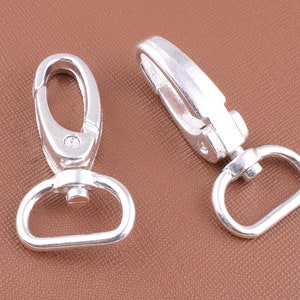 Swivel clasps,3/4&#39;&#39;(20mm) Metal Swivel snap hook,Shiny silver keychain lobster clasp for Lanyard/Key rings/Purse Making Hardware 6 pcs