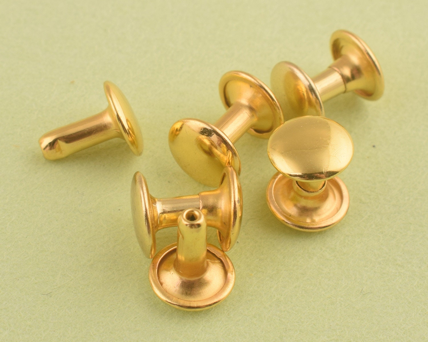 Round Rivet metal Double Cap Rivets gold rivets for leather Etsy