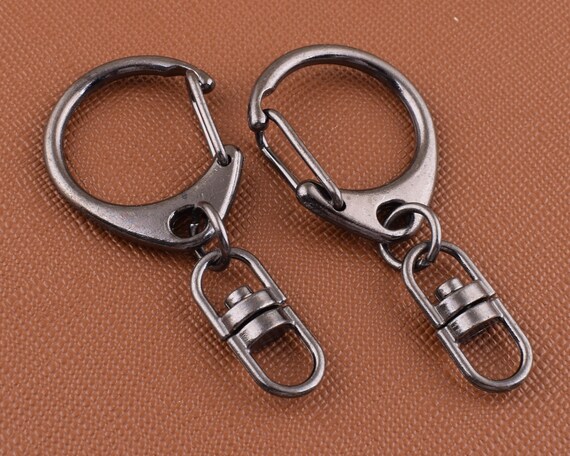 22 Mm Swivel Clasps Key Ring Gun Black Key Chain,metal Key Holder
