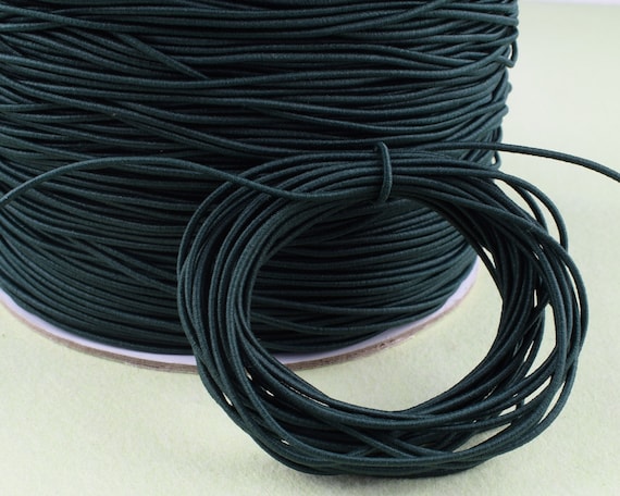 1mm Dark Green Elastic cord,25 Yards Round beads rope,Nylon Rubber Stretch Elastic String for bracelet hair tie DIY handmade accessories