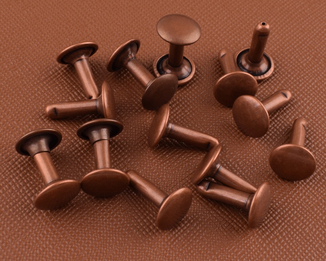 Antique copper Rivet Studs914 mm Double Cap Round Rivets | Etsy