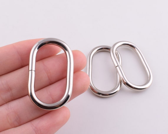 金属製楕円形リング、1 1/4'' シルバー楕円形ストラップリング、32*16