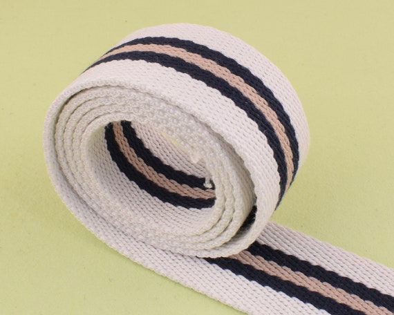 brown white green stripes Craft Ribbon,Jacquard woven tape,wholesale,Webbing for Totes Backpacks,Bag making Stripes Webbing,1 12/'/' 38mm