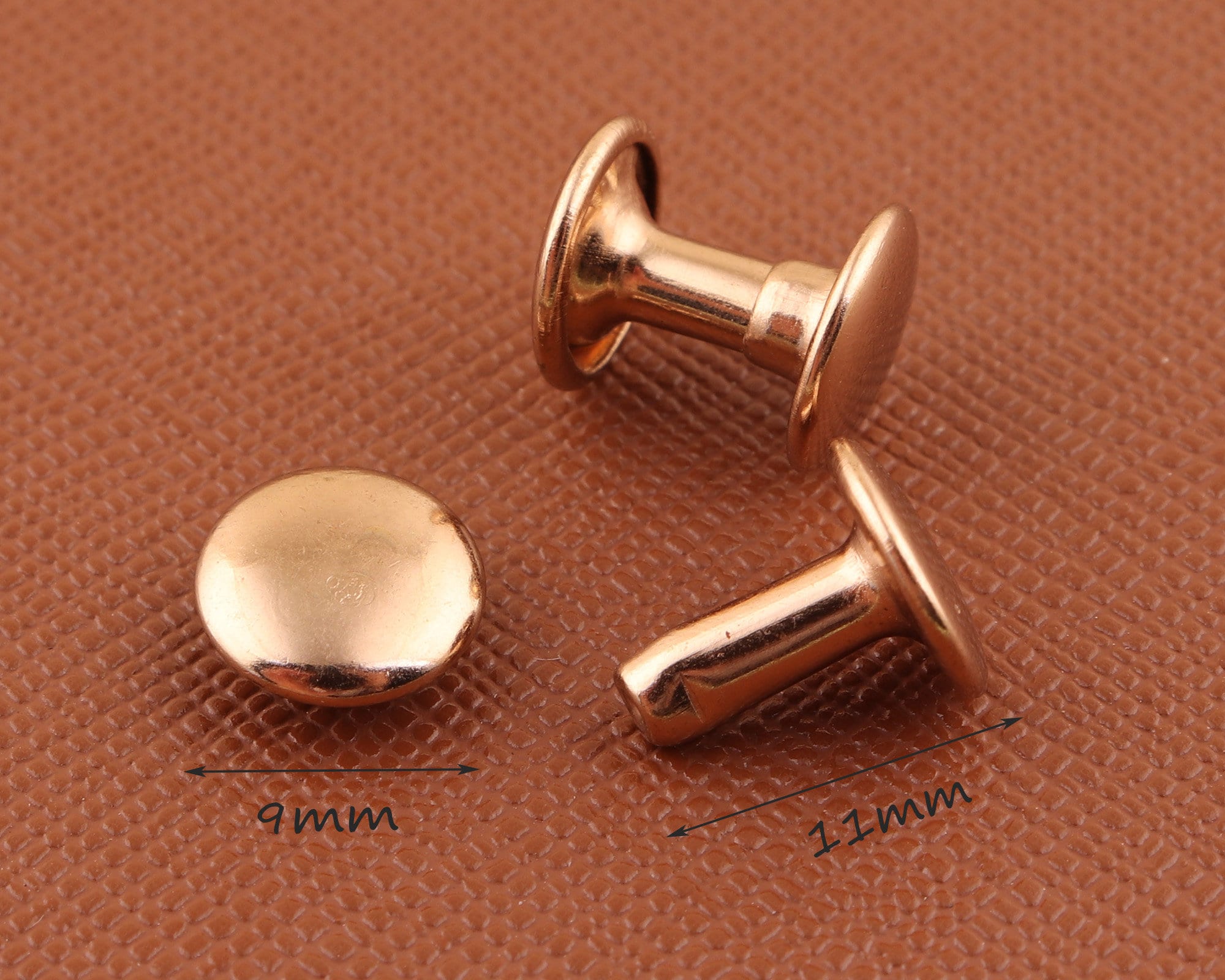 Light gold rivets Studs metal rivets 9mm11mm Round Etsy