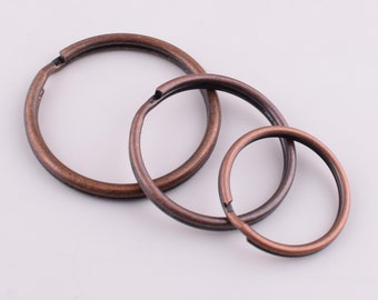 Llaveros De Metal De Cobre Antiguos - Anillos Divididos Planos