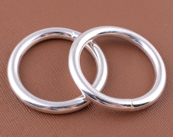 Shiny silver O-rings,1.25''(32mm) Round Ring buckles,Metal strap rings large split O ring for purse/bag making hardware supplies  --4 pcs