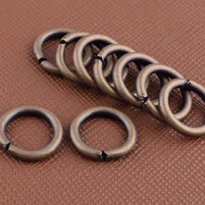 Mini O-rings bronze O rings,100 pcs 8mm Metal round strap O rings loop rings buckles hardware rings for key rings leather connector