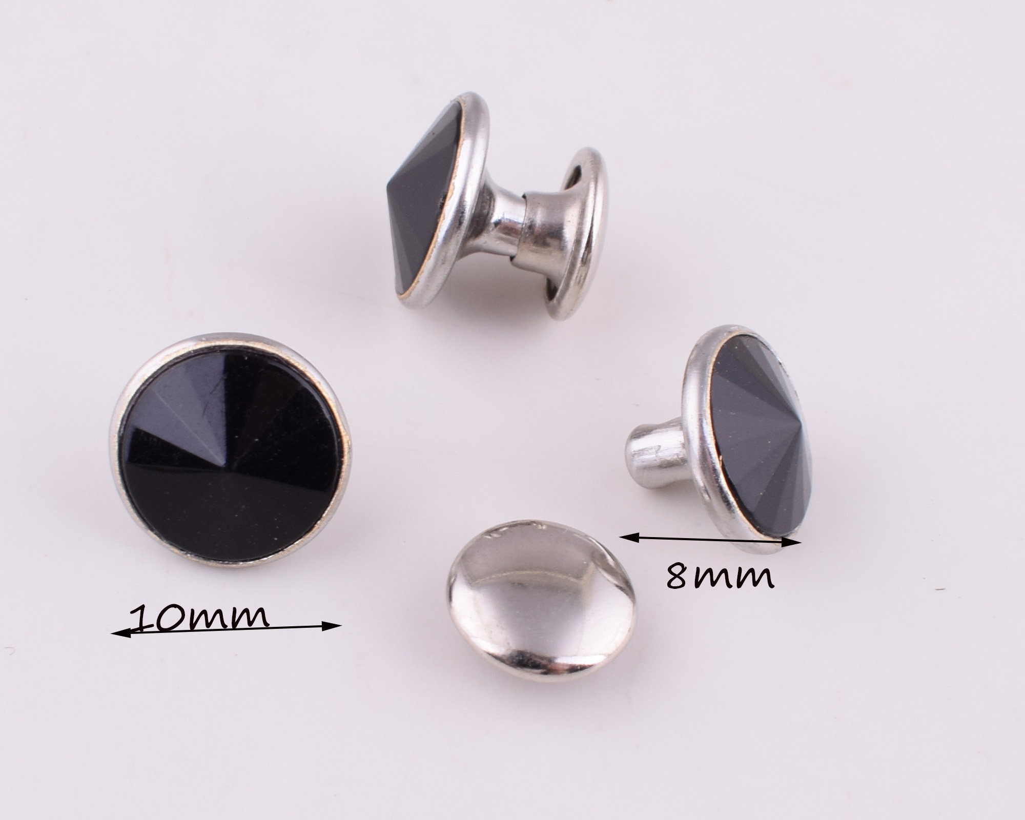 Buy Glass Rhinestone Rivets Leather Rapid Rivets Black Double Cap Rivets  9-13mm Rivets Bulk Glass Rivets for Fabric/clothing/leather Online in India  