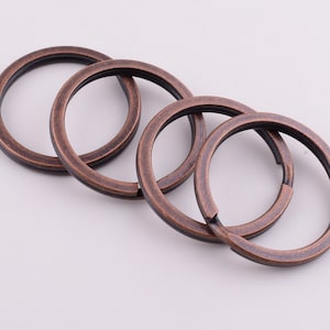 28mm Round key rings,Antique copper O ring Double Split flat key rings,Keychain Rings loop buckle for key fob/lanyard hardware 20 Pcs