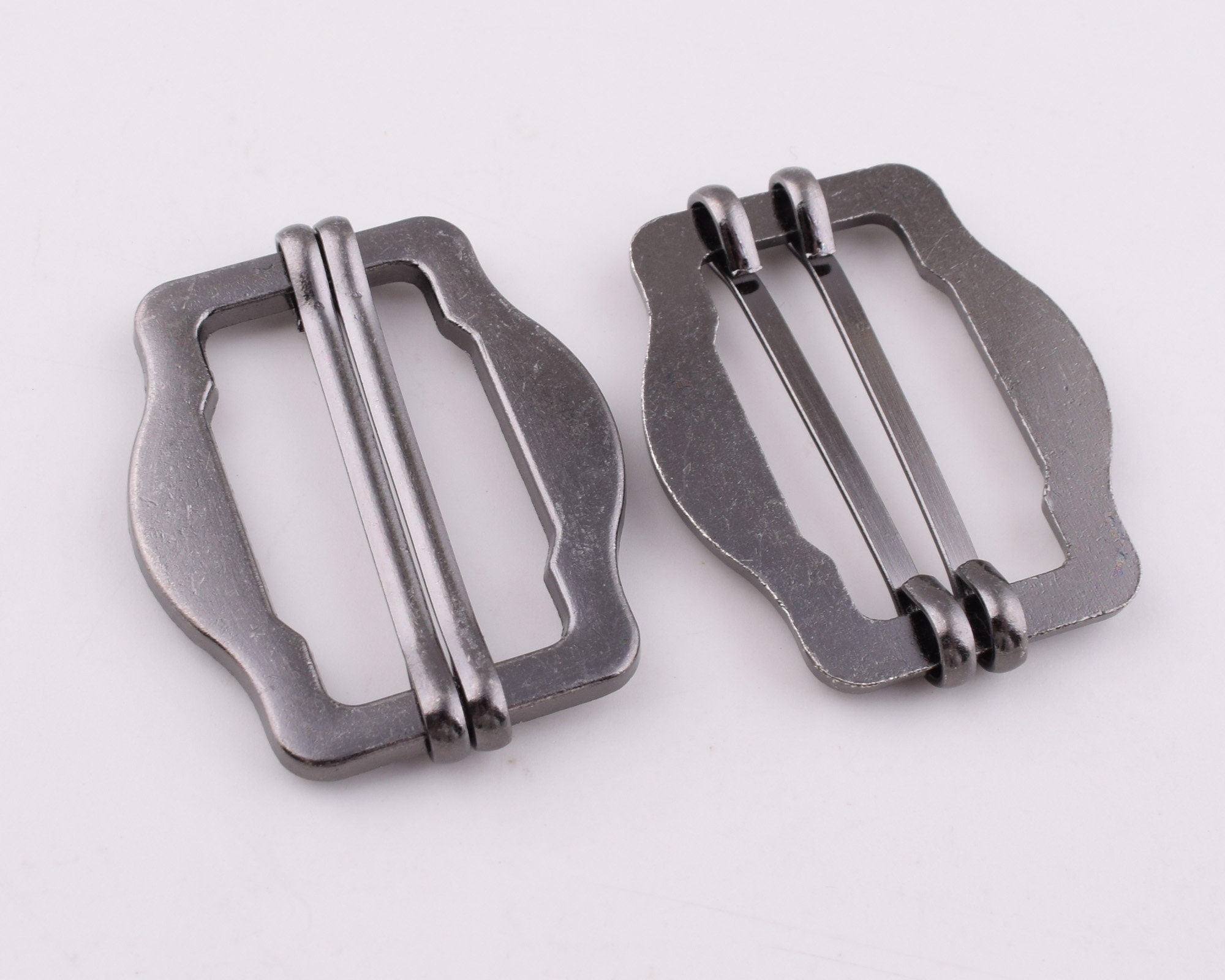 Slide Strap Buckles,30mm Gunmetal Adjustable Double Bar Metal