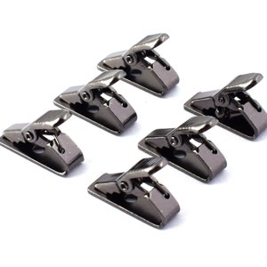 Black Pacifier Clips Buckle,Small Pinch Bib Clip 17mm Suspender Clip,Metal Strap Fastener For Id Card Lanyard Making Hardware
