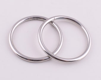 1.5''O-rings,38mm Silver round strap O rings loop rings,Non welded metal handbag rings buckle for leather hardware supplies 6 pcs