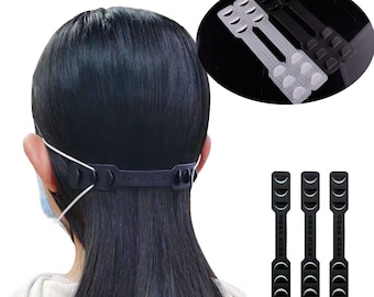 10 pcs Face Mask Ear Savers,Black/white Adjustable Multiple Hooks, Mask Extender | Extension buckles Strap for Mask,Relax Your Ears