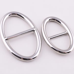 Slide strap buckles,Metal Adjuster Oval center bar buckle,16mm/23mm silver bag belt slider connector buckle handbag hardware 6 pcs