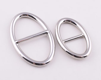 Slide strap buckles,Metal Adjuster Oval center bar buckle,16mm/23mm silver bag belt slider connector buckle handbag hardware 6 pcs