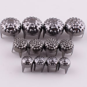 Nailheads Spots Nieten, Metall Messing schwarz runde Klauen Ohrstecker, 5 mm 7 mm 9 mm Mode dekorative vier Zacken punk Nieten für Leder 200 Stück