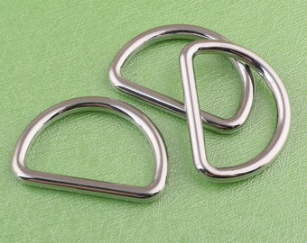 d rings silver d circles d loop d-rings metal  d ring d loop,6 pcs 1 inch rings for belt or dog collar