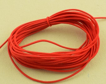 Cable elástico de 1 mm, cordón elástico redondo rojo de 50 yardas, cuerda elástica, cuerda elástica de goma de nylon para la fabricación de joyas de corbata de pelo de pulsera de cuentas