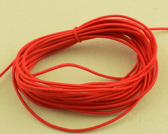 1mm Elastic cord,50 yards Red Round Elastic Drawcord,Elastic rope,Nylon Rubber Stretch String for beading bracelet hair tie jewelry making