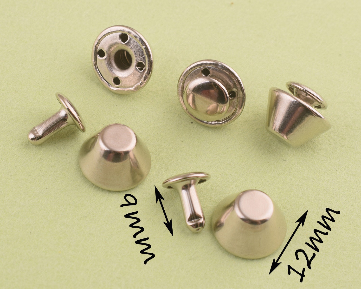 Metal Rivets Silver Double Cap Rivets Medium Rivet ,12mm Rivets for ...