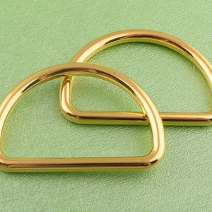 4 Pcs 38mm D-Rings d circle Gold D Rings  Metal D Loop metal D Buckle For Handbag And Webbing Belt