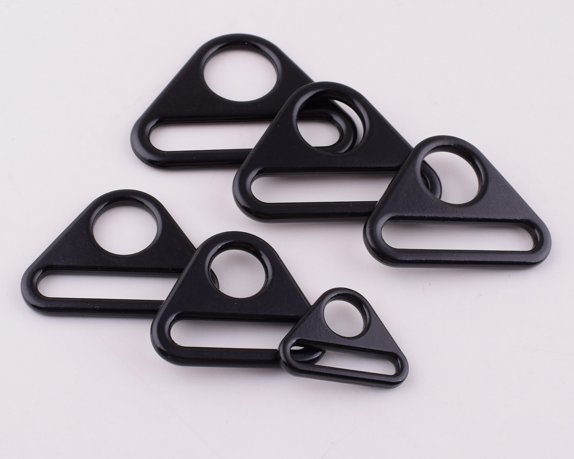 Wuuycoky 1 Inner Diameter Zinc Alloy Black Triangle Buckle Triangle Adjuster Ring Pack of 10 