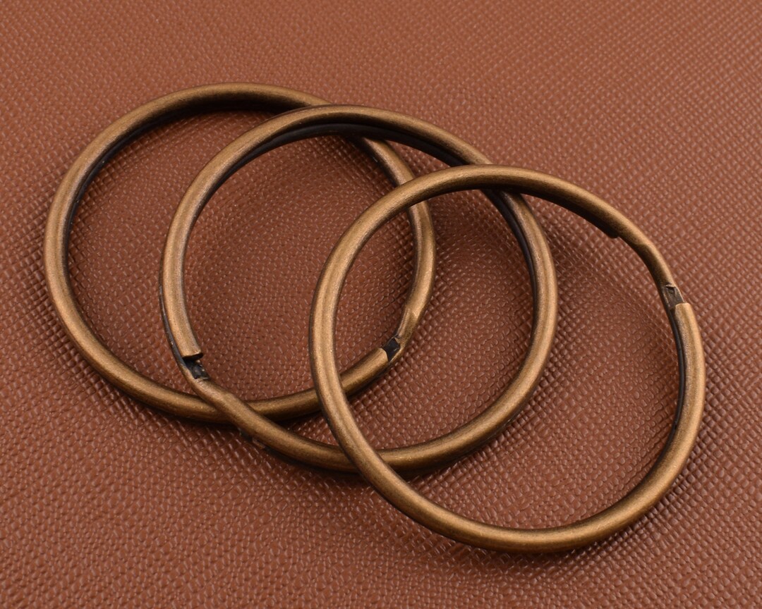 Large Round Key Ring35mm Bronze Keyringsiron Key Etsy