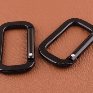 Black Large Key Ring Aluminum Carabiner Square Carabiner Bag Carabiner Key Chain Screw Hook