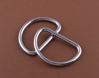 silver d-rings,2 inch metal d-rings,large d ring d loop,d circles for bag/clothing/leather working hardware supplies-4pcs