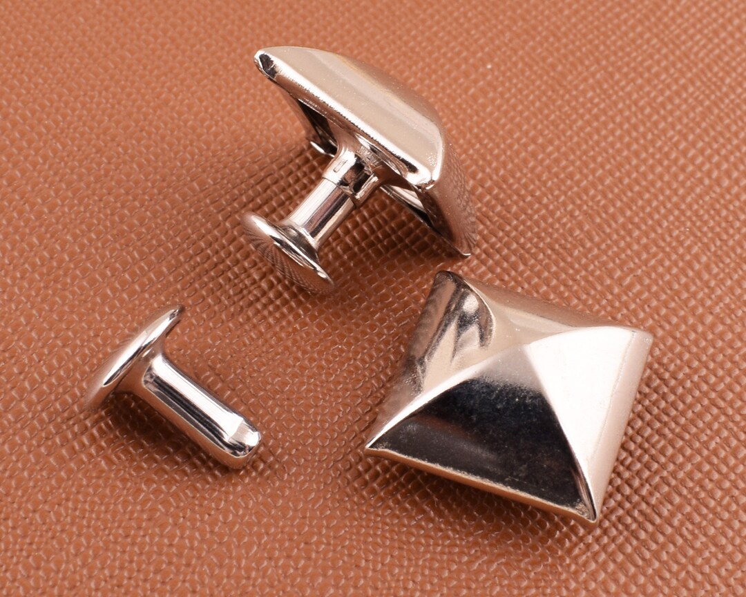 Rivet,50 Sets Silver Square Rivet Double Cap Rivets,15*9 Mm Metal Rivet ...