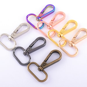Swivel Clasps 1&#39;&#39; Push Gate Hook 25mm Spring Snap Hooks Clasp Keychain Keyholder Connector for Handbag Lanyard Accessories 7 Color Options