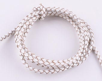 Cordon Cuir Tressé 4.5 Mm Rouge X 50 Cm - Perles & Co