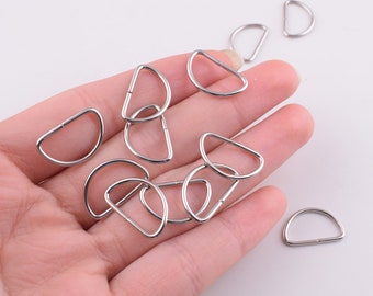Zilveren D-ringen, 100 stuks 15mm mini D ringen, metalen ijzeren riem ring gespen kleine D lus D cirkels voor kleding/Dog Collar DIY maken van hardware