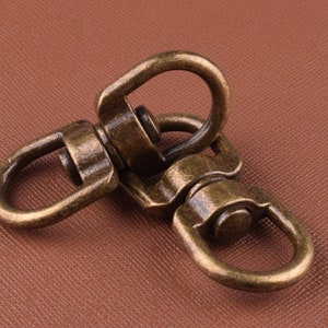 Antiqued Bronze Swivel Connector, 15*49mm Rotatable Double Ring Connectors For Making Key Rings, Dog Leashes,Handbag chain 5 Pcs