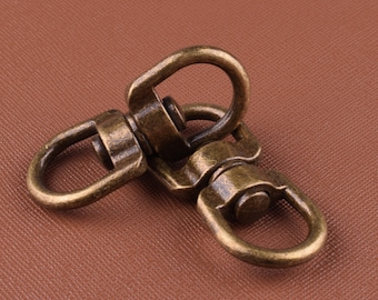 Antiqued Bronze Swivel Connector, 15*49mm Rotatable Double Ring Connectors For Making Key Rings, Dog Leashes,Handbag chain 5 Pcs