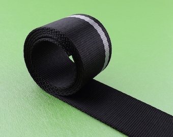 Nylon webbing,1.5 inch (38mm)Stripes woven tape,Smooth Soft Heavy duty ribbon,Handles Bag Strap Backpack Totes webbing by the yard