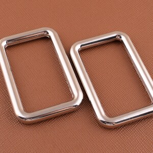 Silber Rechteck Ringe, 4 Stk 1,5 ''(40mm) quadratische Ringschnallen, nicht geschweißt Metall Quadrat Gurt Band Einser Schnallen für DIY Leder Handwerk