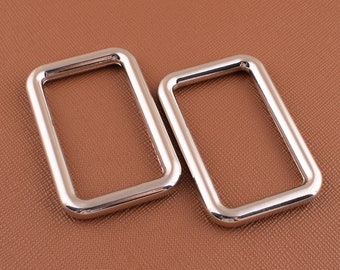Silver Rectangle Rings,4 Pcs 1.5''(40mm) Square ring buckles,Non welded Metal Square webbing strap adjuster buckles for DIY leather Craft