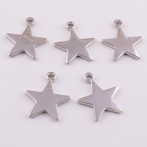 Star charms pendant,18*22mm Silver lucky star pendant,Wholesale bulk charms spacer beads for necklace/earring DIY jewelry Findings 20 pcs