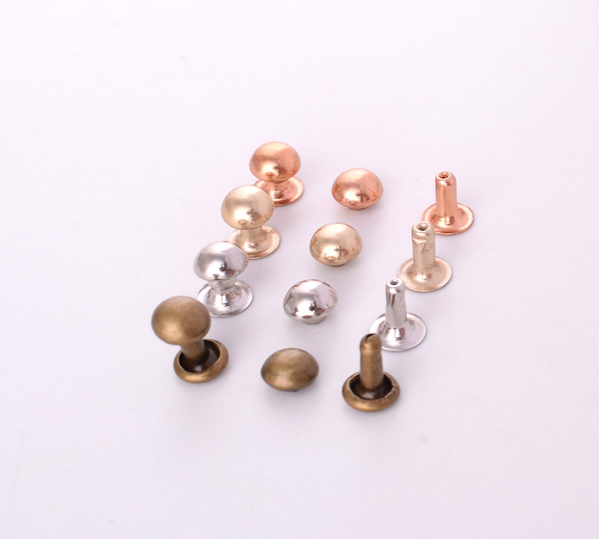 Double Cap Rivets-stud 5mm Mini Rivets Metal Buttons Double Head Purse ...