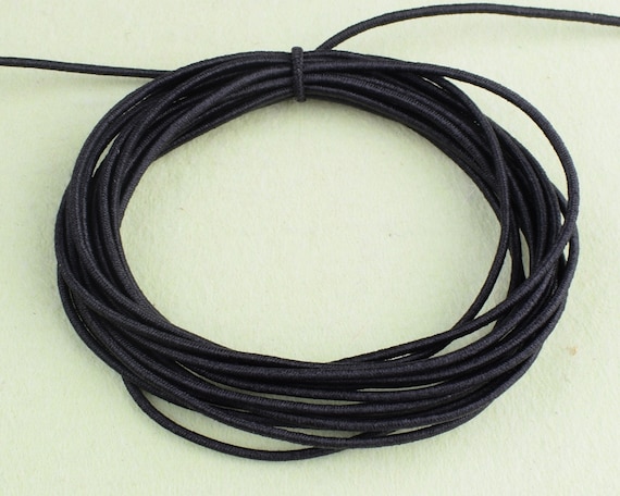 1mm Black Elastic Cord,nylon Rubber Stretch Elastic String Round Beads Rope  for Bracelet Hair Tie DIY Handmade Accessories 25 Yards 