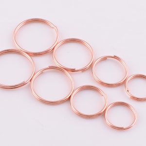 Anillos de salto dividido chapado en oro rosa, anillos de llave divididos de metal, anillo dividido redondo, anillo de salto, anillo doble, anillo de salto abierto 200 pcs