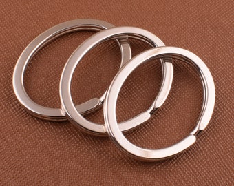 Oval key ring,28*37mm silver Keychain Rings Double split flat ring,Iron Key fob Rings for key/lanyard/charms Making 20 Pcs